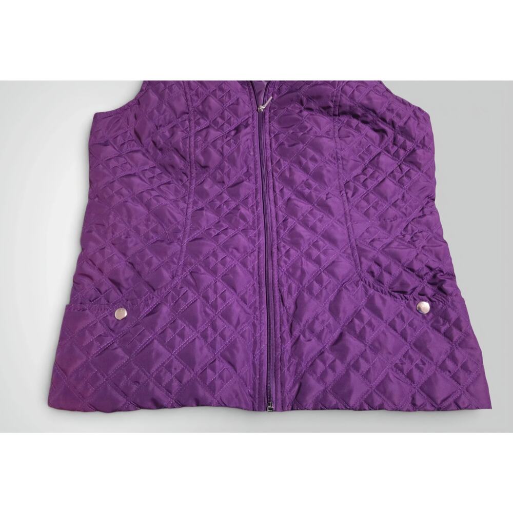 Great Northwest Indigo Women's Quilted Vest Purple Size M Full Zip Pockets - Picture 7 of 7